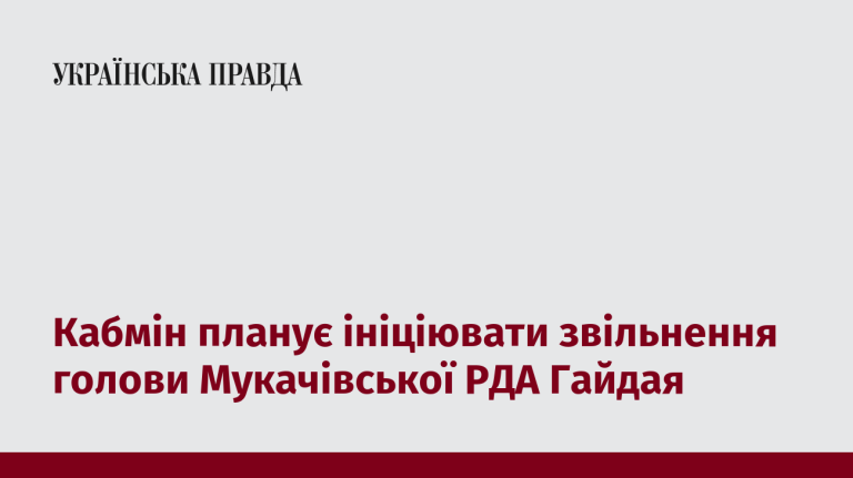 Кабмін планує ініціювати звільнення голови Мукачівської РДА Гайдая